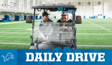 QB Jared Goff surprises Detroit Lions linemen with luxury golf carts at practice facility