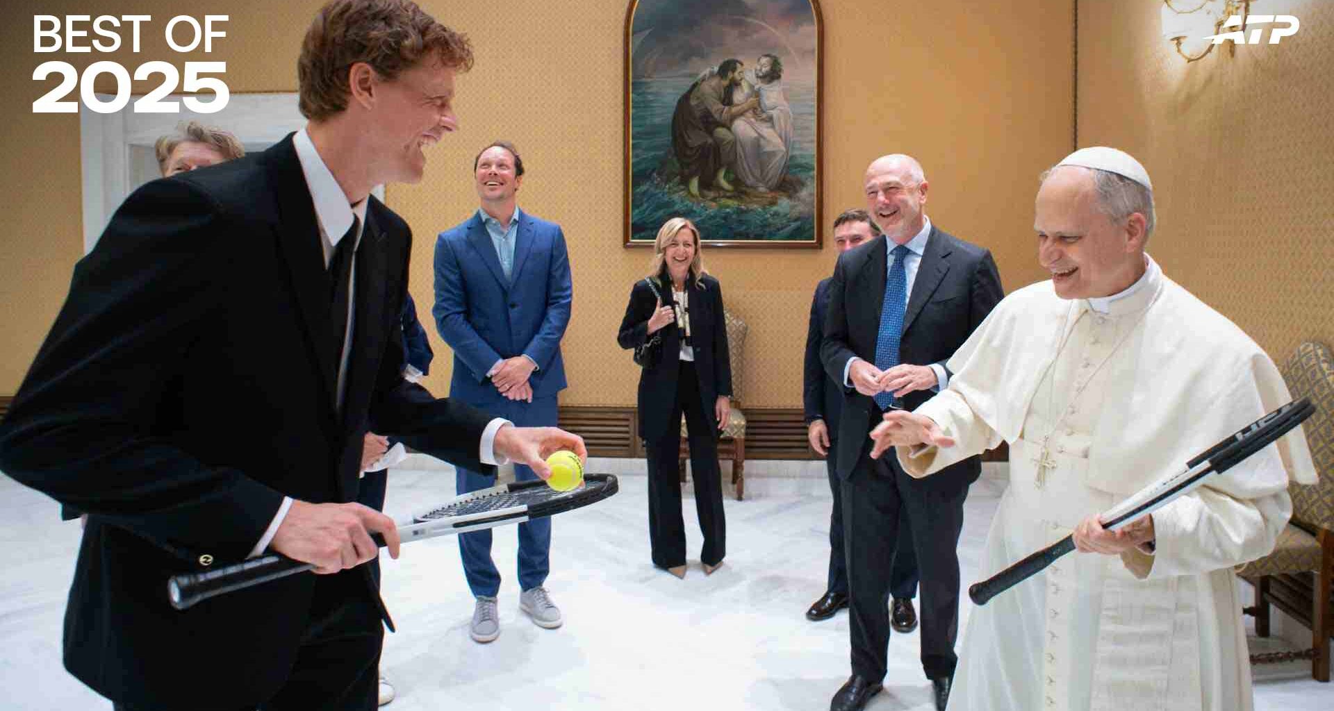 Jannik Sinner meets Pope Leo XIV in May at the Vatican City.