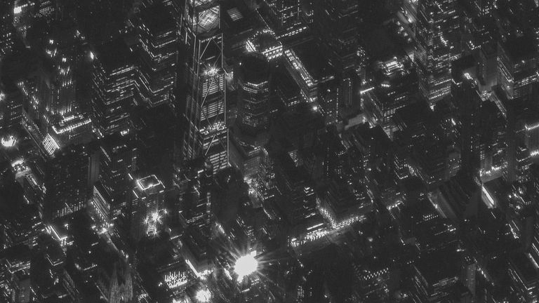 Striking nighttime satellite imagery from Vantor's WorldView Legion shows Manhattan’s festive glow on 4 December. Pic: Vantor