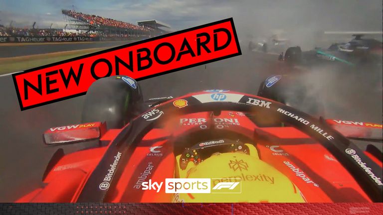 Watch new onboard of Lewis Hamilton as he made a double overtake on George Russell and Esteban Ocon in wet conditions at the British Grand Prix.