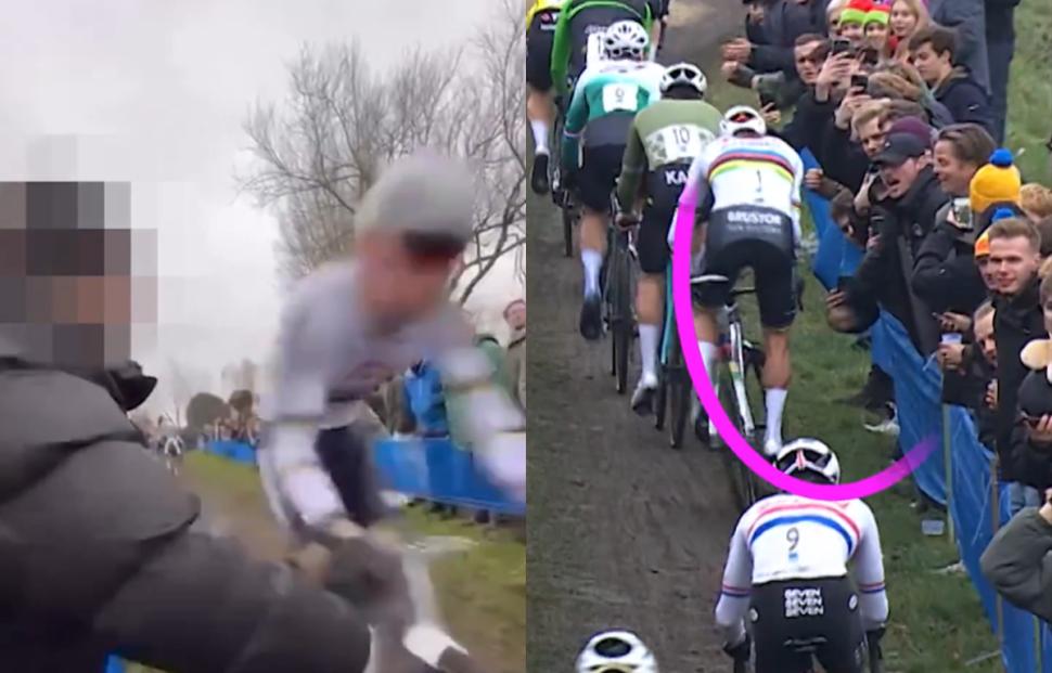 Fan almost causes Van der Poel crash Fan almost causes Van der Poel crash