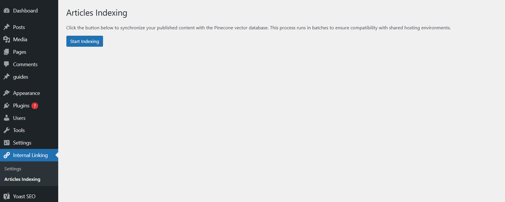 Upsert articles into pinecone
