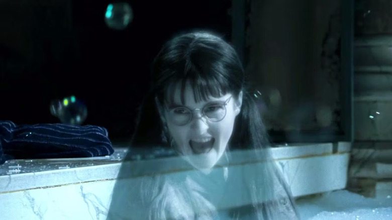 Moaning Myrtle yelling in the bathtub in Harry Potter and the Goblet of Fire