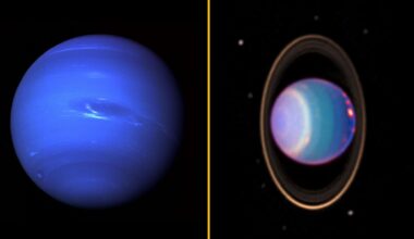 Neptune (left) and Uranus (right) might be rockier than they seem