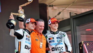 Lando Norris, Zak Brown, Oscar Piastri
