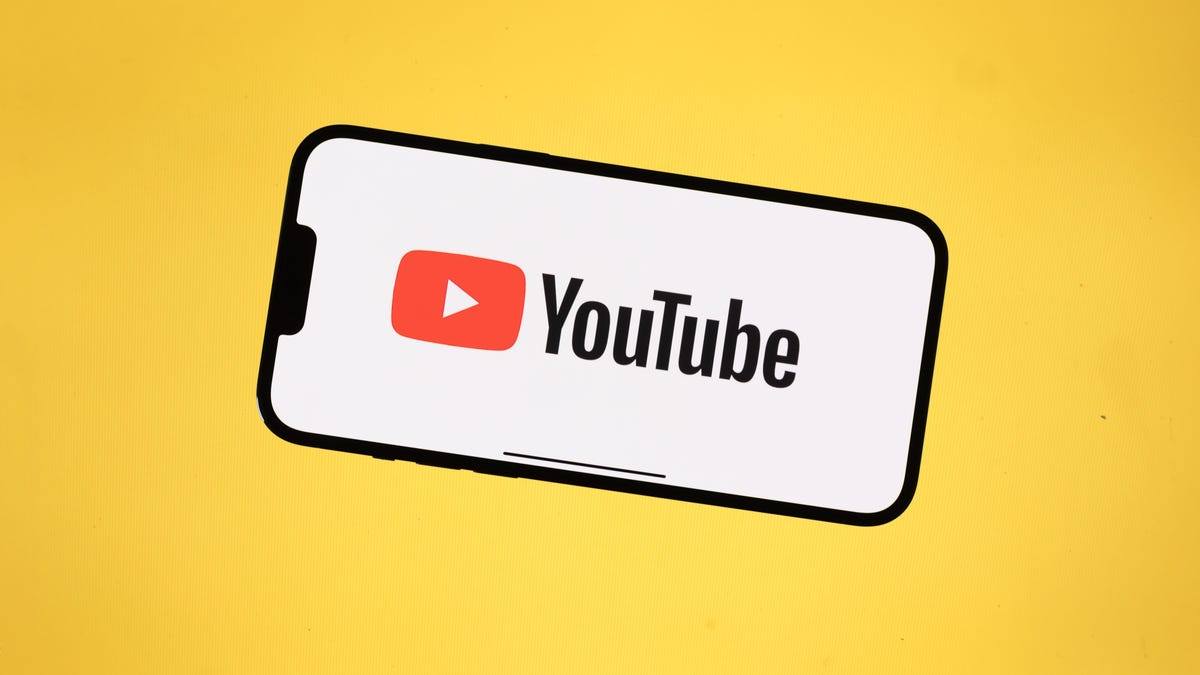 YouTube logo on a phone
