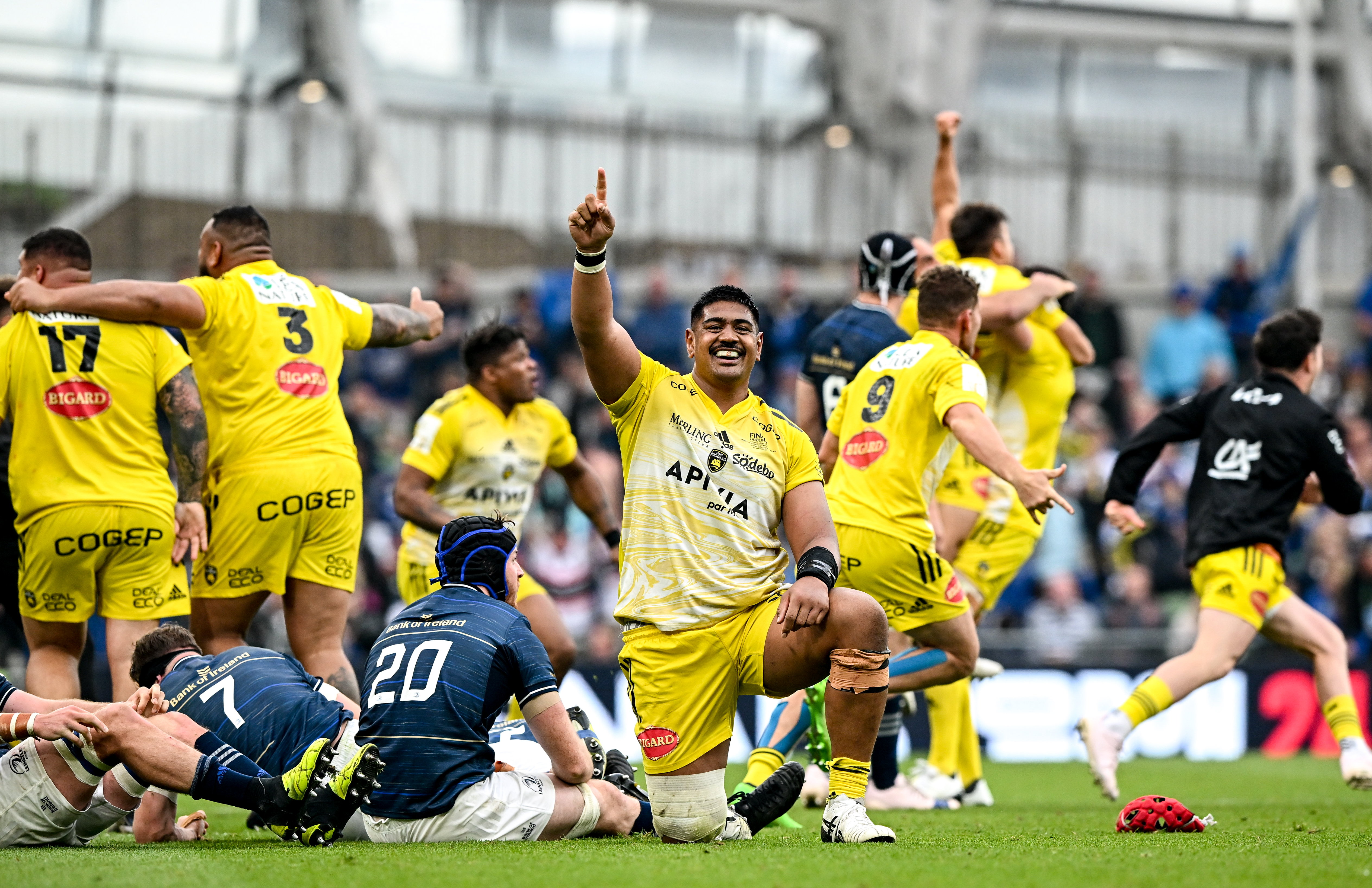 Will Skelton of La Rochelle celebrating after the Heineken Champions Cup Final.