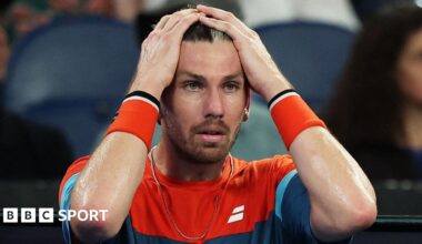 Cameron Norrie reacts during his match against Alexander Zverev