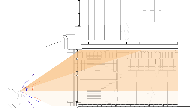 Versus the proposed clear glass. (Cracknell and Lonergan Architects via City of Sydney)