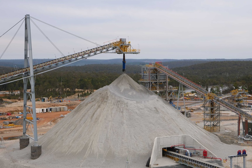 Crushed spodumene ore at the Talison Lithium mine in Greenbushes