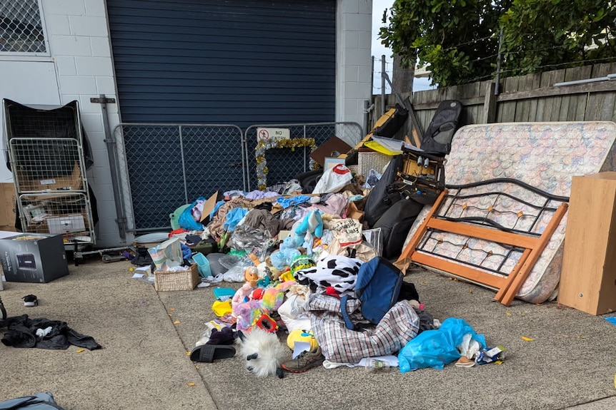 Items scattered across the Vinnies Caloundra site 