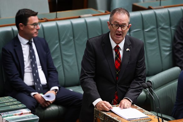 Andrew Wallace speaks in parliament on Tuesday.