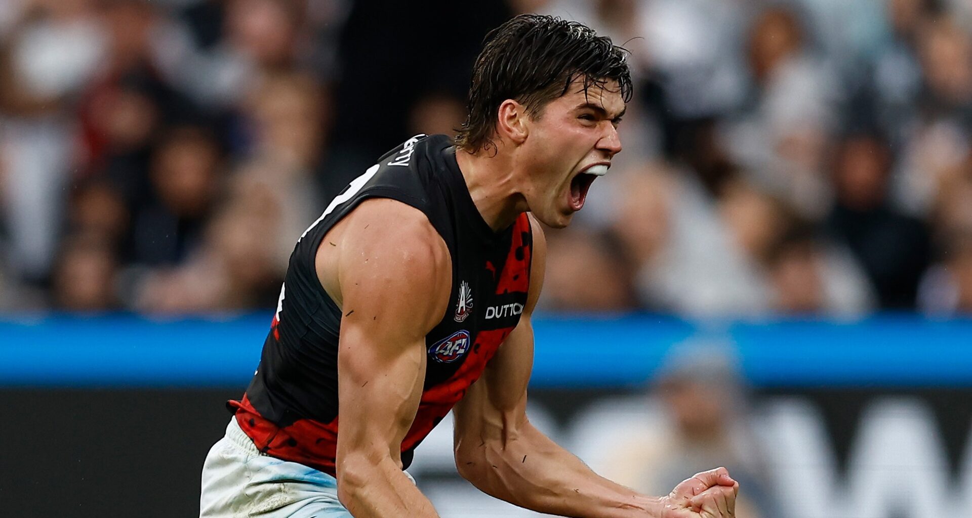 Essendon Bombers floor and ceiling; Zach Merrett; Andy McGrath