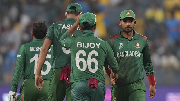 Bangladesh captain Najmul Hossain Shanto at the 2023 World Cup.