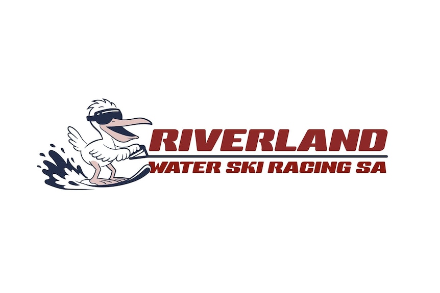 an event logo with a pelican water skiing