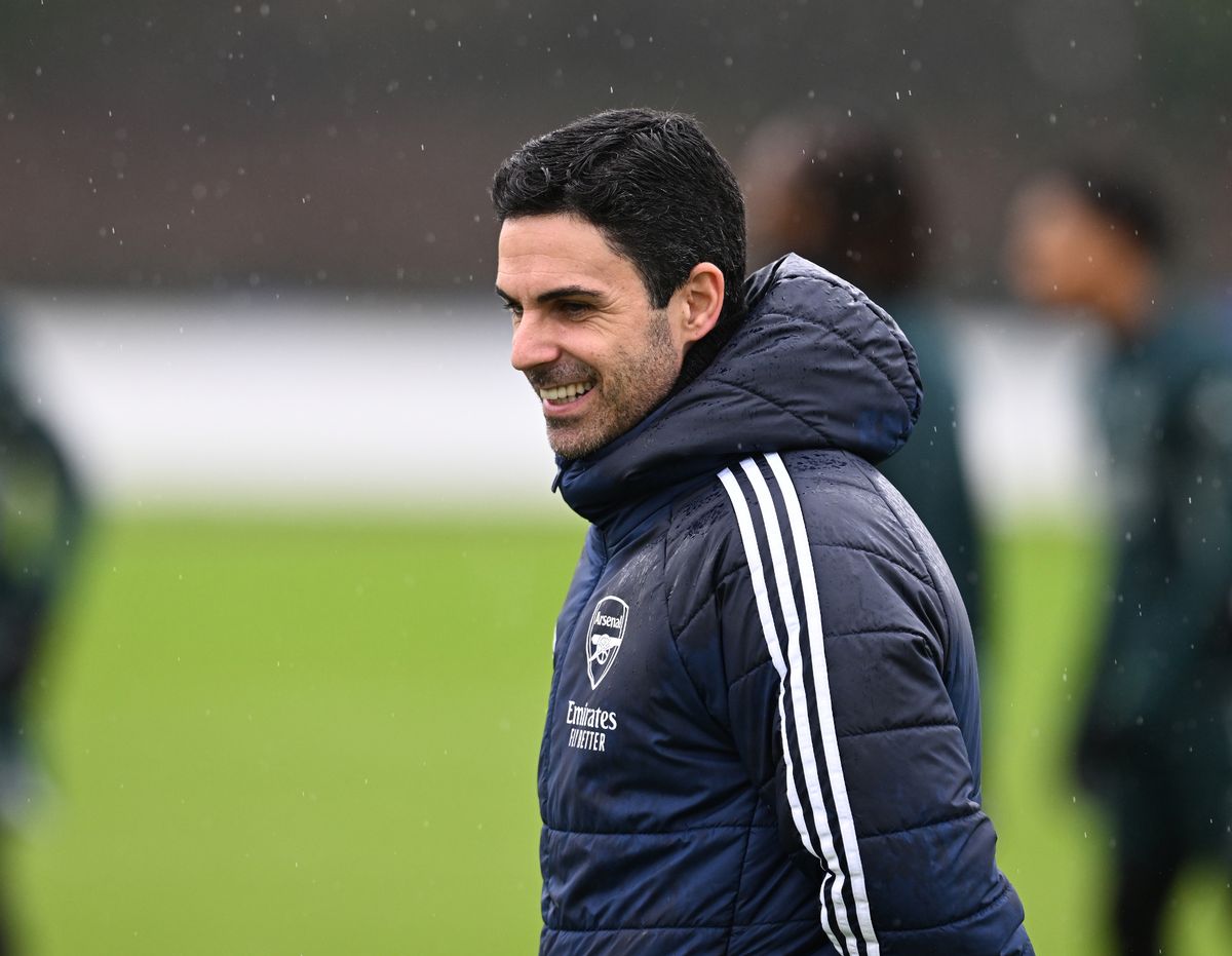Arsenal manager Mikel Arteta during a training session.