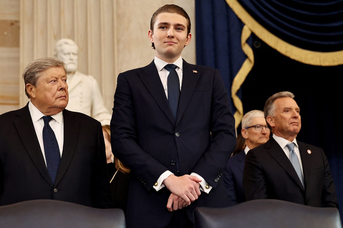 Barron Trump at the 2025 inauguration of the US President, his dad, Donald Trump.