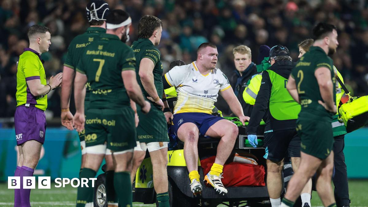 Leinster's Jack Boyle leaves the field injured against Connacht