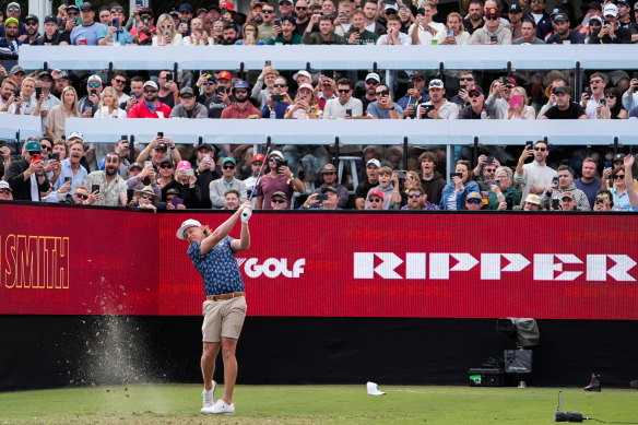 The LIV Golf tournament has been a success in Adelaide, but Brooks Koepka’s return to the PGA Tour has put pressure on Cam Smith (pictured).
