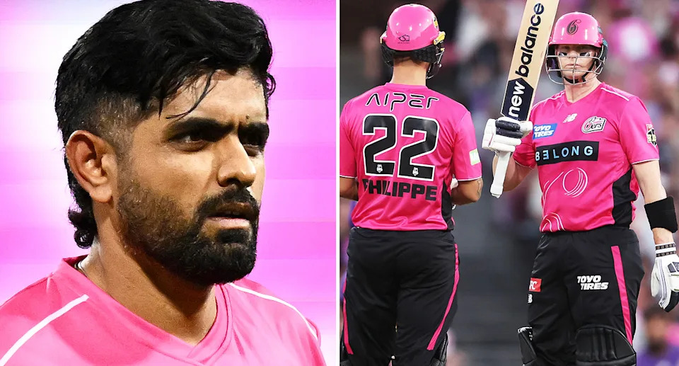 Babar Azam and Steve Smith with the Sydney Sixers.
