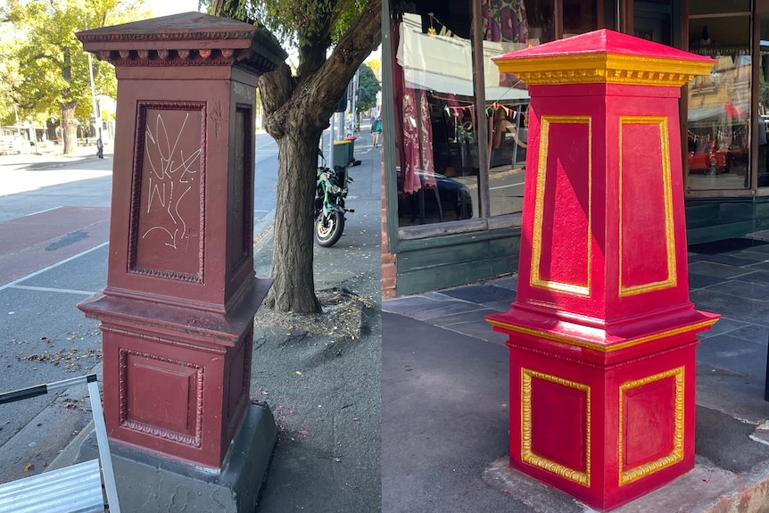 Mick Slocum tries to restore the pillar boxes to their original colour scheme from the 1800s.