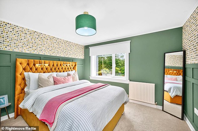 The bedroom of a home in Bardowie, East Dunbartonshire, is shown here