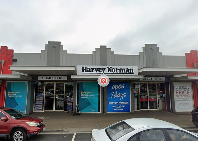 A recall was issued just three months after Reece bought the power bank from Harvey Norman Bairnsdale (pictured)