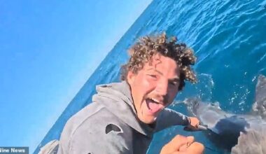 Oscar Ford reeled in a great white shark on Sunday, an experience that he'll never forget