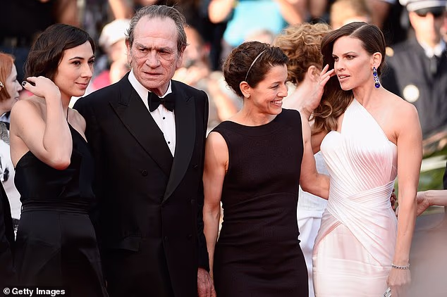 Victoria has attended occasional red carpets alongside her father. She is pictured with Jones, his third wife Dawn Laurel-Jones and Hilary Swank at the premiere of The Homesman