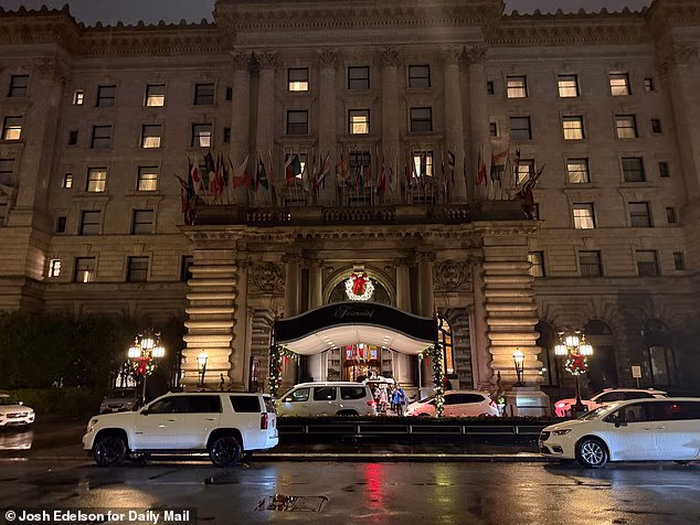 The Fairmont hotel in San Francisco on New Year's Day, just hours after Victoria Jones was found dead