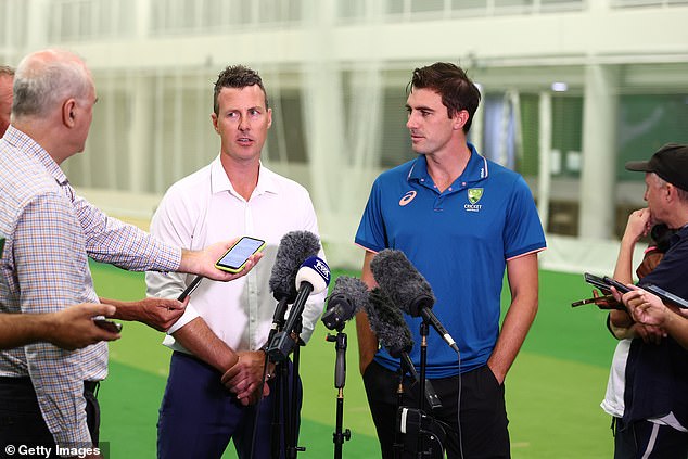 Clark claimed that James Allsopp (left) was a 'club coach that throws underarm balls to kids'. He also took aim at Pat Cummins (right) and Australia's leadership group