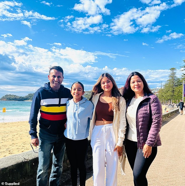 Sydney Property Wealth Strategist Rasti Vaibhav (pictured left with his family) told Daily Mail all hope is not lost to get your foot on the property ladder - the lens through which people view and approach property has simply changed