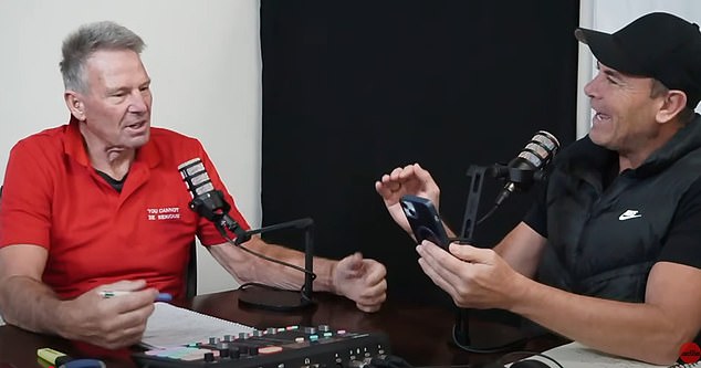 Fellow footy identities Sam Newman (pictured left) and Wayne Carey passed on their best wishes to Nixon on their You Cannot Be Serious podcast