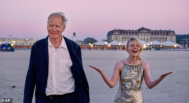 Skarsgaard is seen with co-star Elle Fanning in the film
