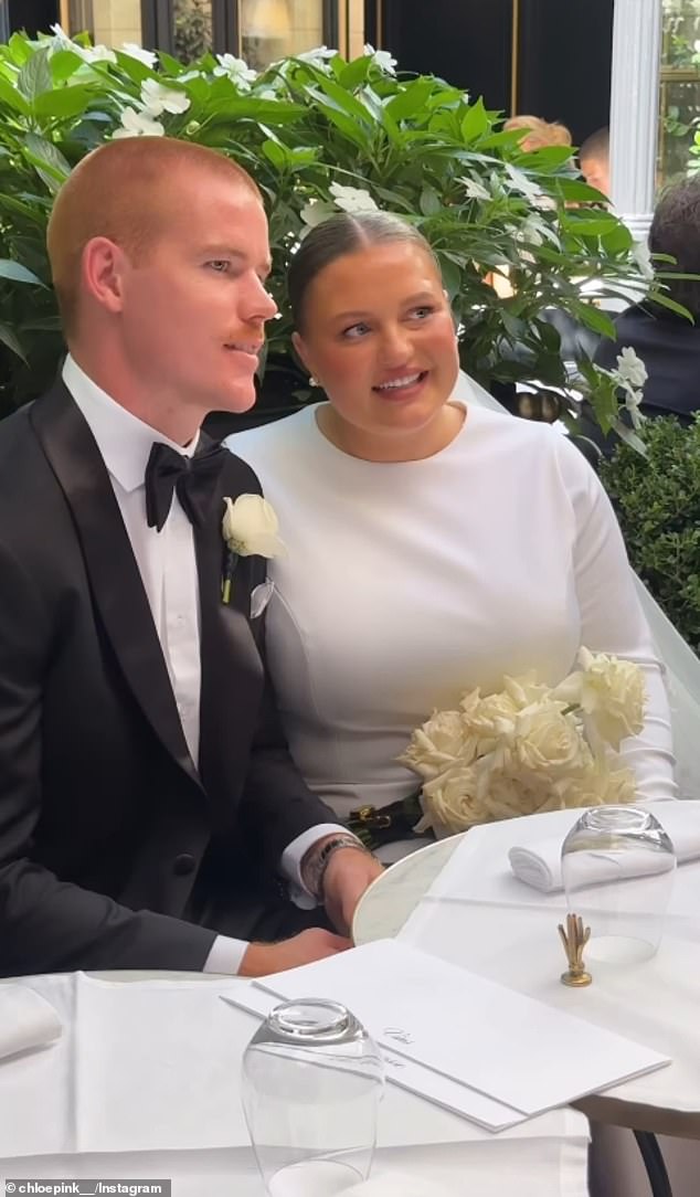 Chloe and North Melbourne star Toby Pink (pictured) got married last year