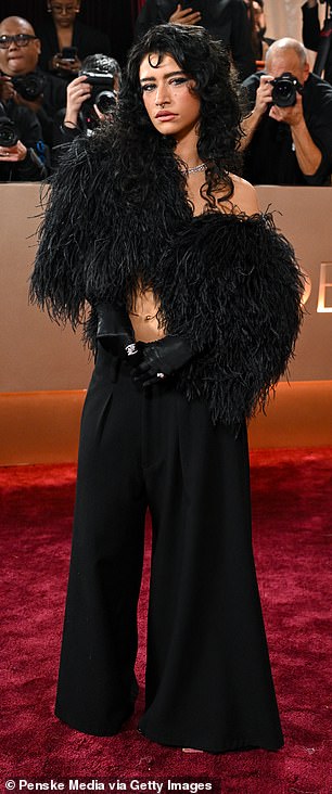 Odessa A'zion also sported a unique all black look