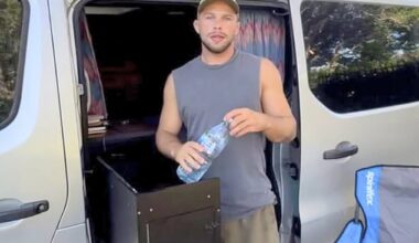 One local claimed Izaak Michell is living out of a blue-grey Suzuki APV van after he was spotted  in the North Wall car park in Ballina in NSW's Northern Rivers region