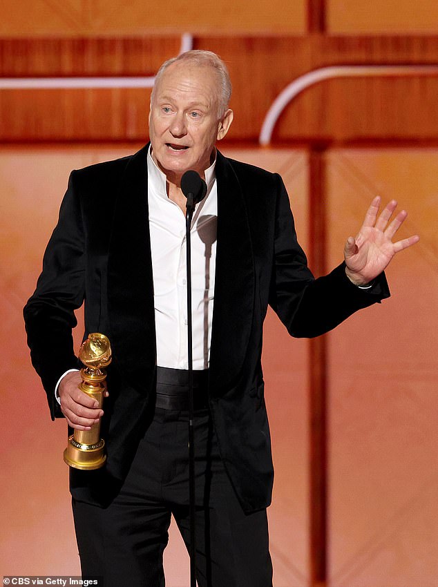 The second award of the night was earned by Stellan Skarsgård who was recognized in the Best Supporting Category for Sentimental Value (directed by Joachim Trier)