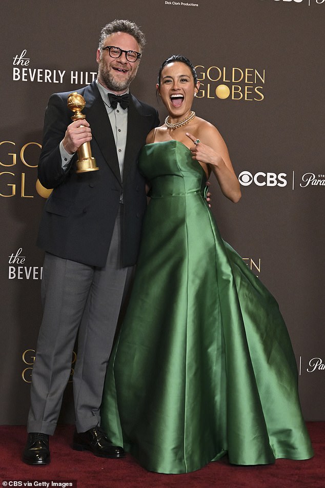 Rogen pictured with co-star Chase Sui Wonders in the press room