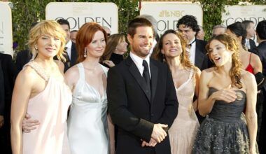 Kristin Davis (2-R) recalled her awkward first time meeting Tom Cruise while attending the 61st Golden Globe Awards alongside her Sex and the City castmates Kim Cattrall, Cynthia Nixon and Sarah Jessica Parker