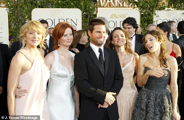 Kristin Davis (2-R) recalled her awkward first time meeting Tom Cruise while attending the 61st Golden Globe Awards alongside her Sex and the City castmates Kim Cattrall, Cynthia Nixon and Sarah Jessica Parker