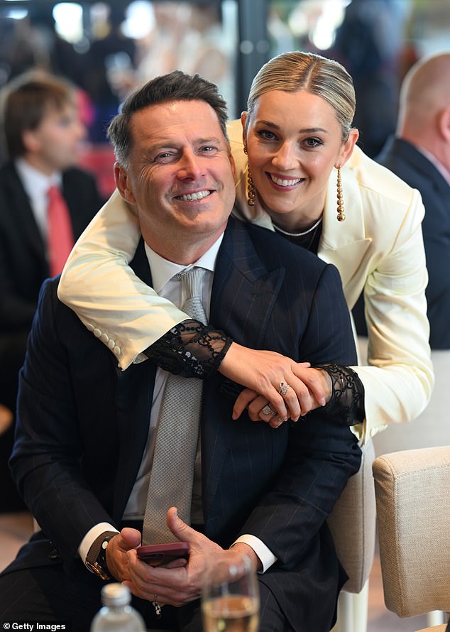Karl Stefanovic and his wife Jasmine's home renovations are finally taking shape after years of planning and construction. Pictured together at the Melbourne Cup in November 2025