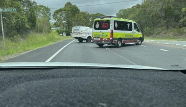 Police blocked off McKinnon Drive in Cooroibah following unconfirmed reports of shots fired