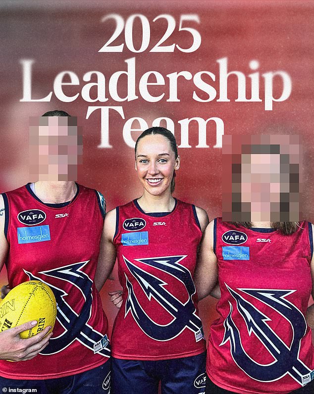 Genna Krienke (centre) was part of the club's leadership team but has since left the club after making a complaint about the costumes