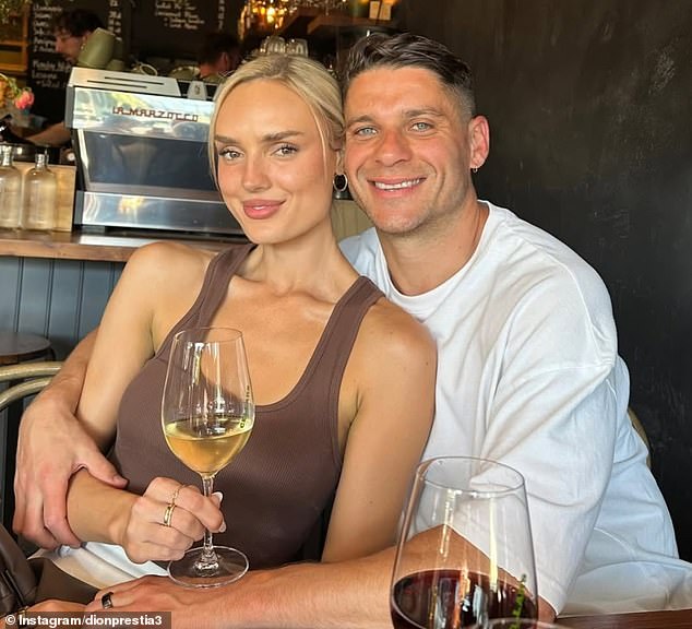 Richmond's Dion Prestia (pictured with girlfriend Brooke Bailey) wants his charges of recklessly causing serious injury, intentionally causing injury and affray withdrawn