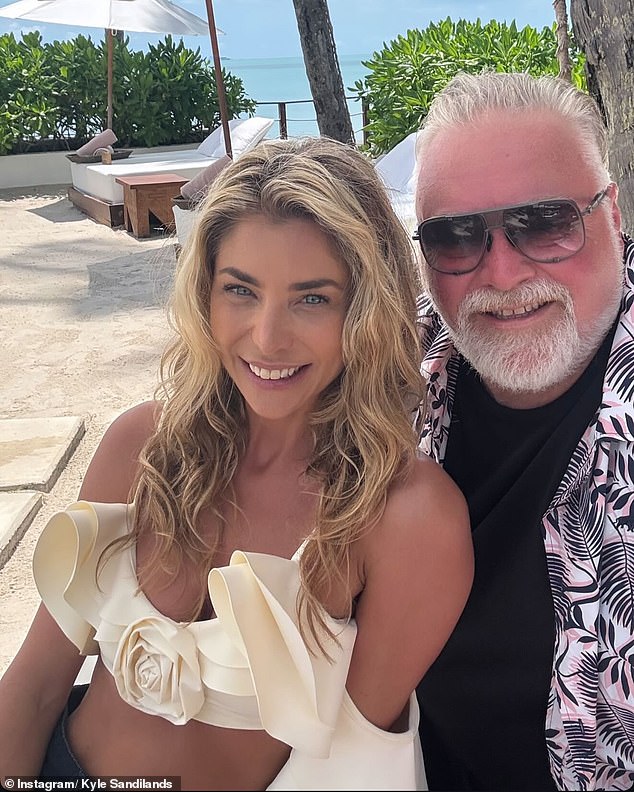 The Australian Idol judge said he has had two, six-monthly check-ups since his diagnosis, which revealed the aneurysms have not grown. Pictured with wife Tegan Kynaston