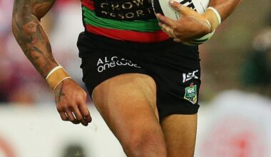 Troubled former NRL star Nathan Merritt was involved in a street brawl in February last year which left other people in the vicinity 'fear for their safety' (pictured, playing for South Sydney in 2014)