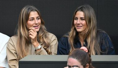 Myla and Charlene Federer watch Jannik Sinner's match at the Australian Open this week