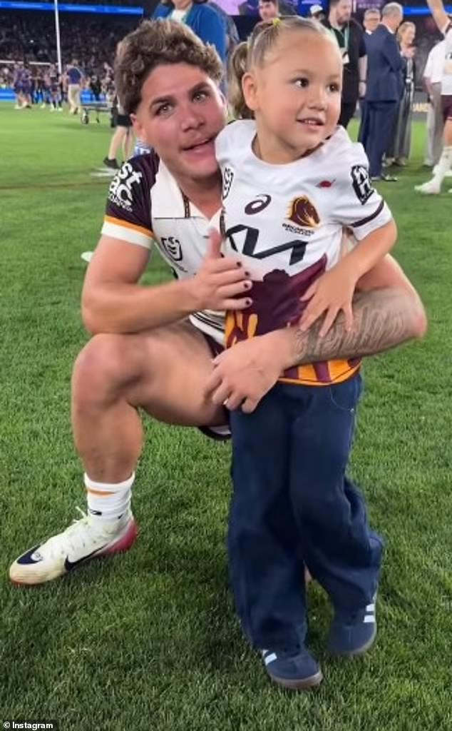 Walsh co-parents his daughter Leila with his ex Freda Puru (the footy star is pictured, after winning the NRL Grand Final last October)