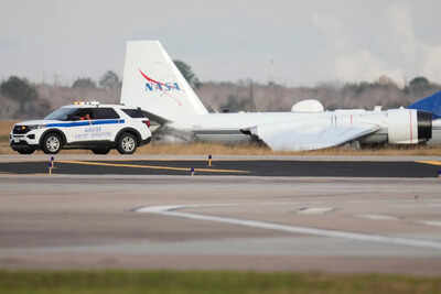 <p>A NASA aircraft sits near a runway at Ellington Airport after making a belly landing on Tuesday, Jan. 27, 2026, in Houston. (AP Photo/Ashley Landis)</p> Watch: Nasa research plane makes emergency belly landing in Texas; crew safe